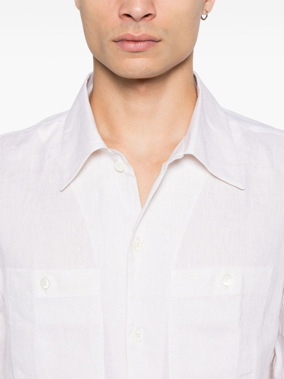 Brunello Cucinelli Linen Shirt In Beige