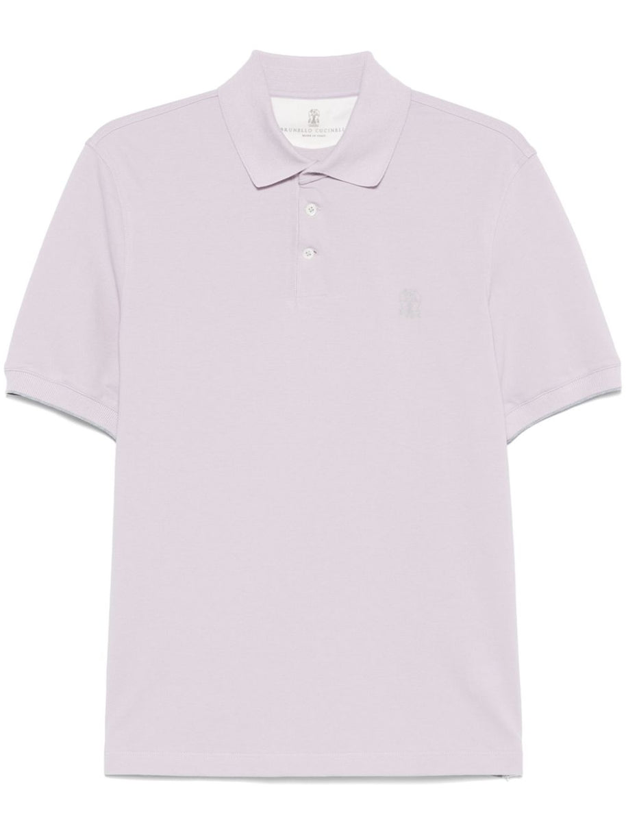 Brunello Cucinelli Cotton Polo Shirt In Purple