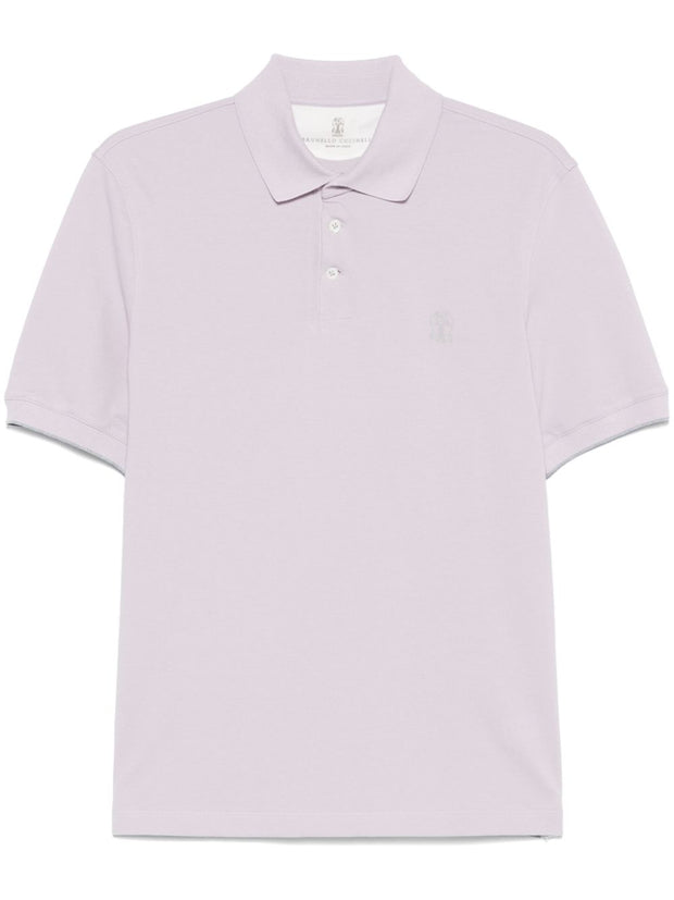 Brunello Cucinelli Cotton Polo Shirt In Purple