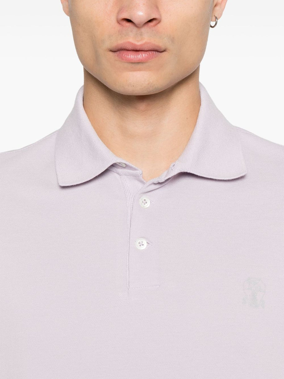 Brunello Cucinelli Cotton Polo Shirt In Purple