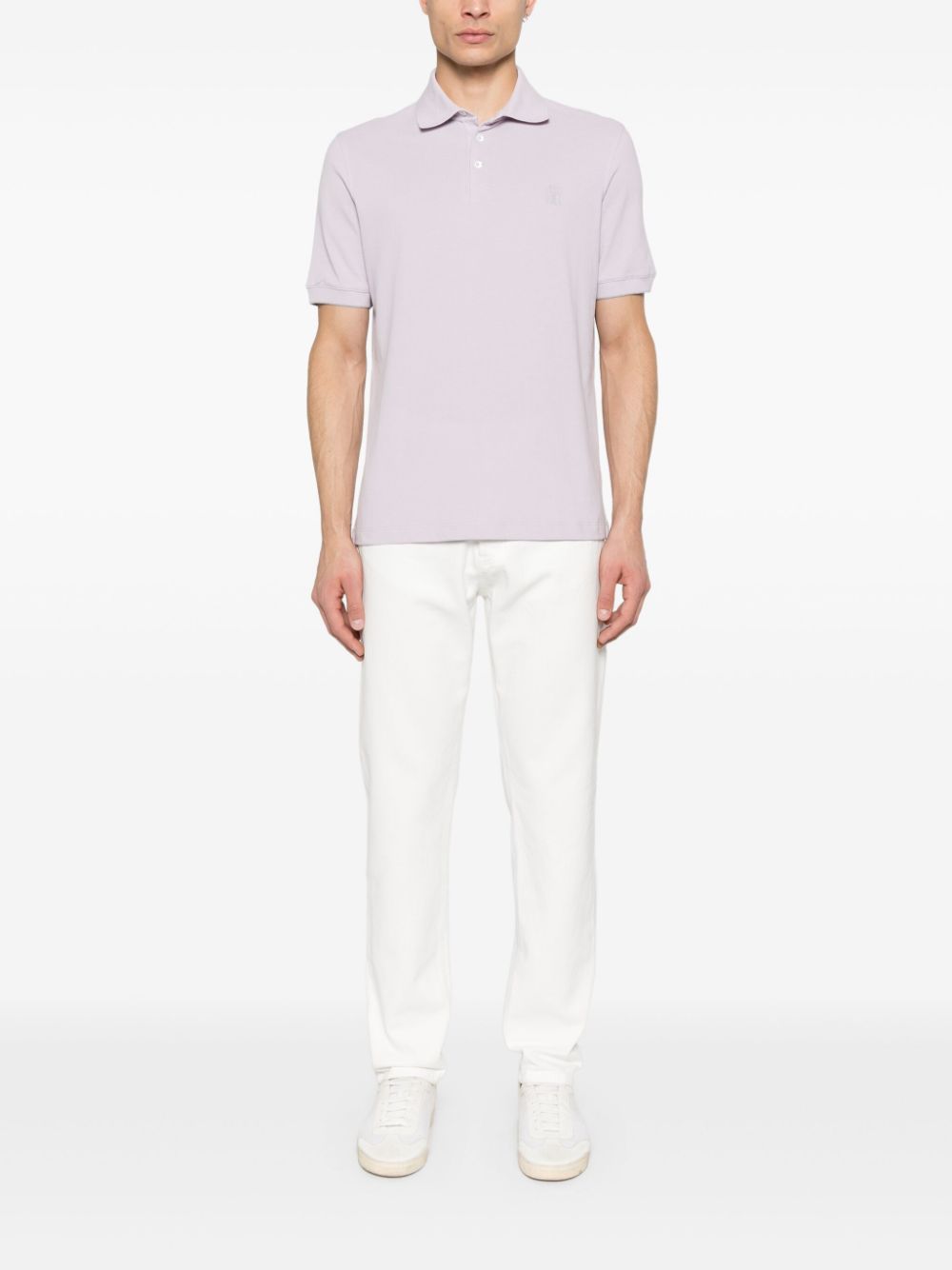 Brunello Cucinelli Cotton Polo Shirt Purple