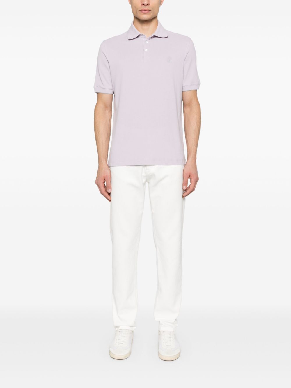 Brunello Cucinelli Cotton Polo Shirt In Purple