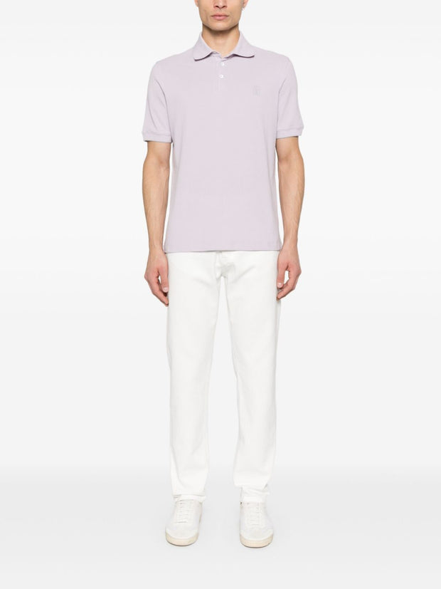 Brunello Cucinelli Cotton Polo Shirt In Purple