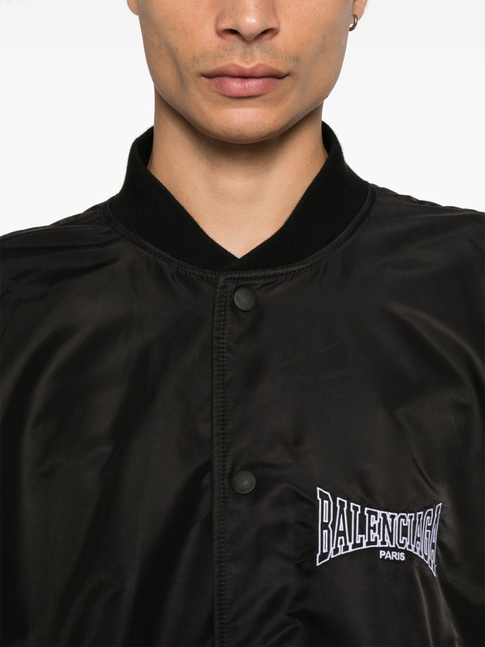 Balenciaga Boxing Varsity Jacket In Black