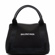 Balenciaga Navy Cabas Small Canvas Tote Bag - Black