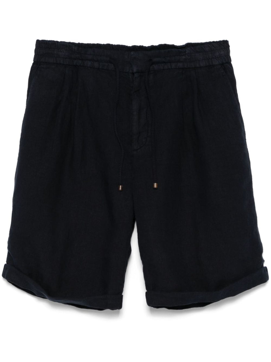 Brunello Cucinelli Linen/Flax Shorts In Blue