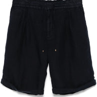 Brunello Cucinelli Linen/Flax Shorts In Blue