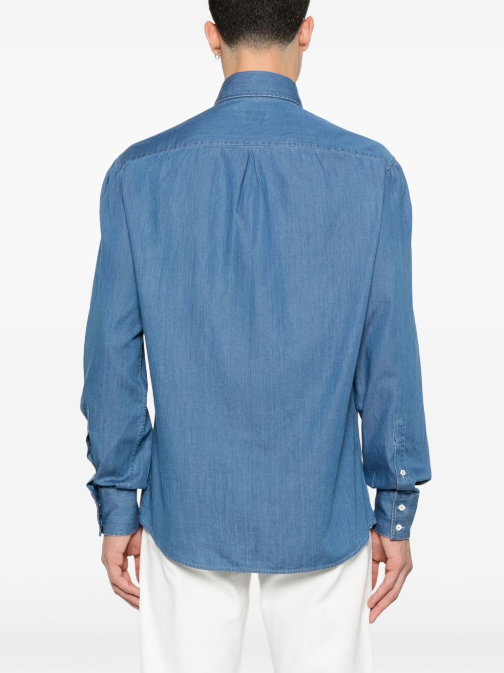 Brunello Cucinelli Cotton Denim Shirt Blue