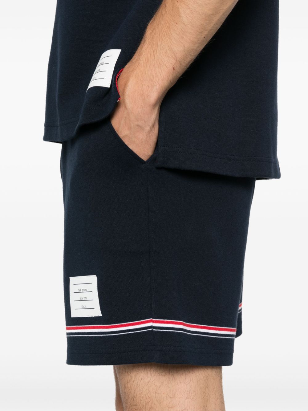 Thom Browne Wool Jersey Shorts Navy Blue