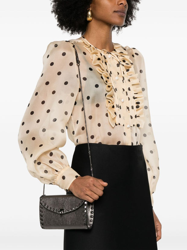 Valentino Garavani Leather Rockstud Mini Bag With Strap