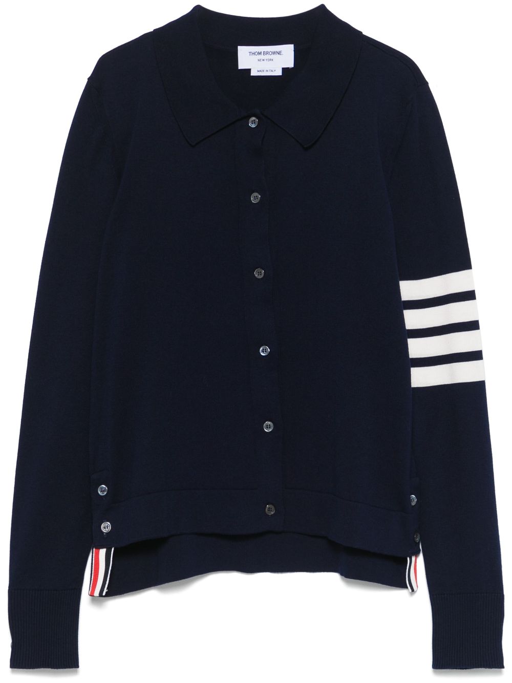 Thom Browne Navy Blue Cotton 4- Bar Shirt