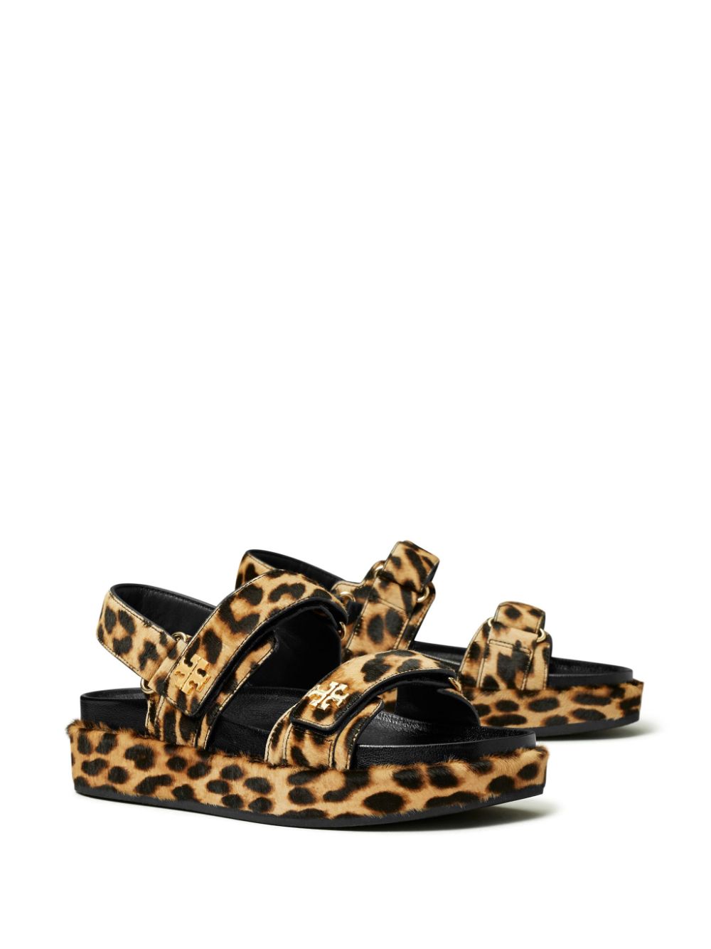 Tory Burch Kira Leopard Sport Sandals Brown