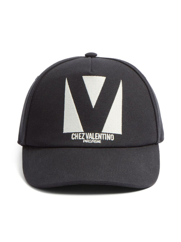 Valentino Garavani Chez Valentino Cotton Baseball Cap - Black