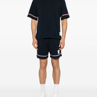 Thom Browne Navy Blue Cotton Polo Shirt