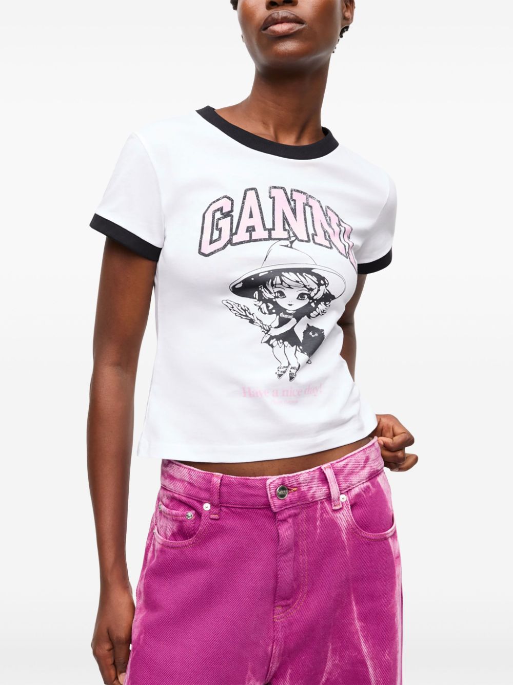 GANNI Graphic T-Shirt White