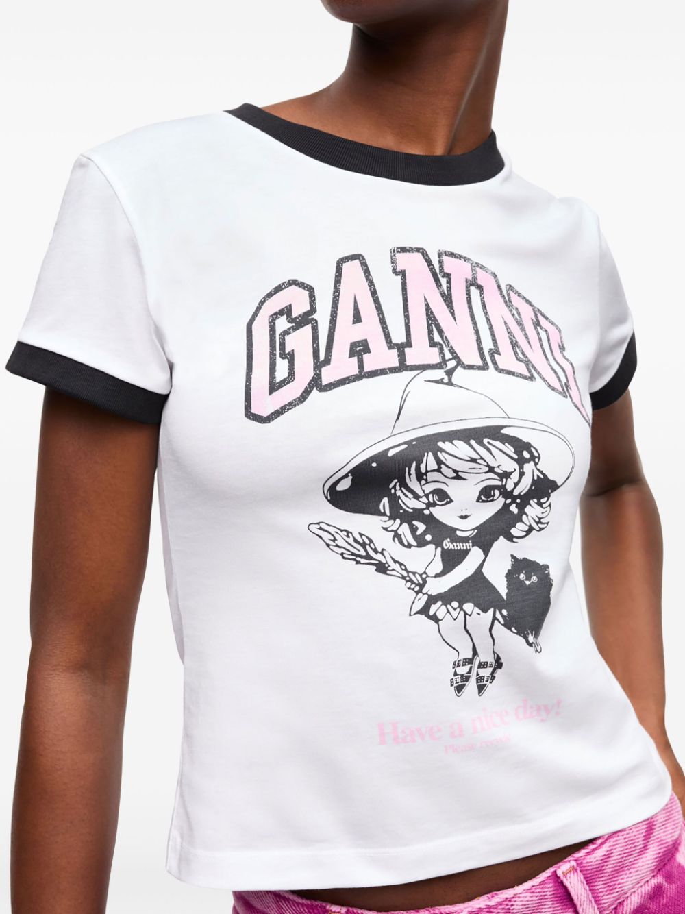 GANNI Graphic T-Shirt White