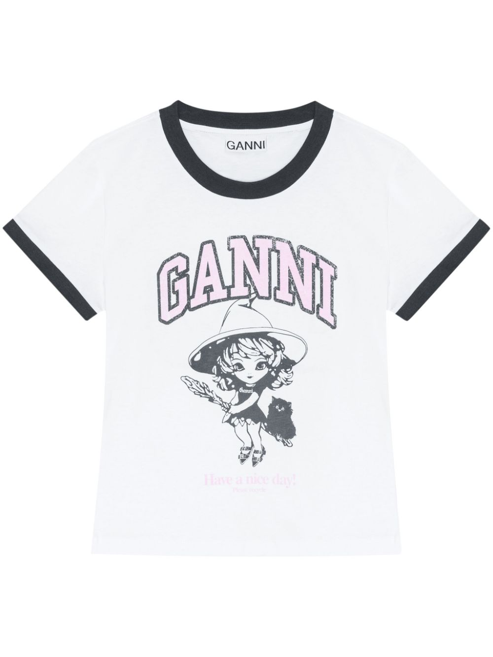 GANNI Graphic T-Shirt White