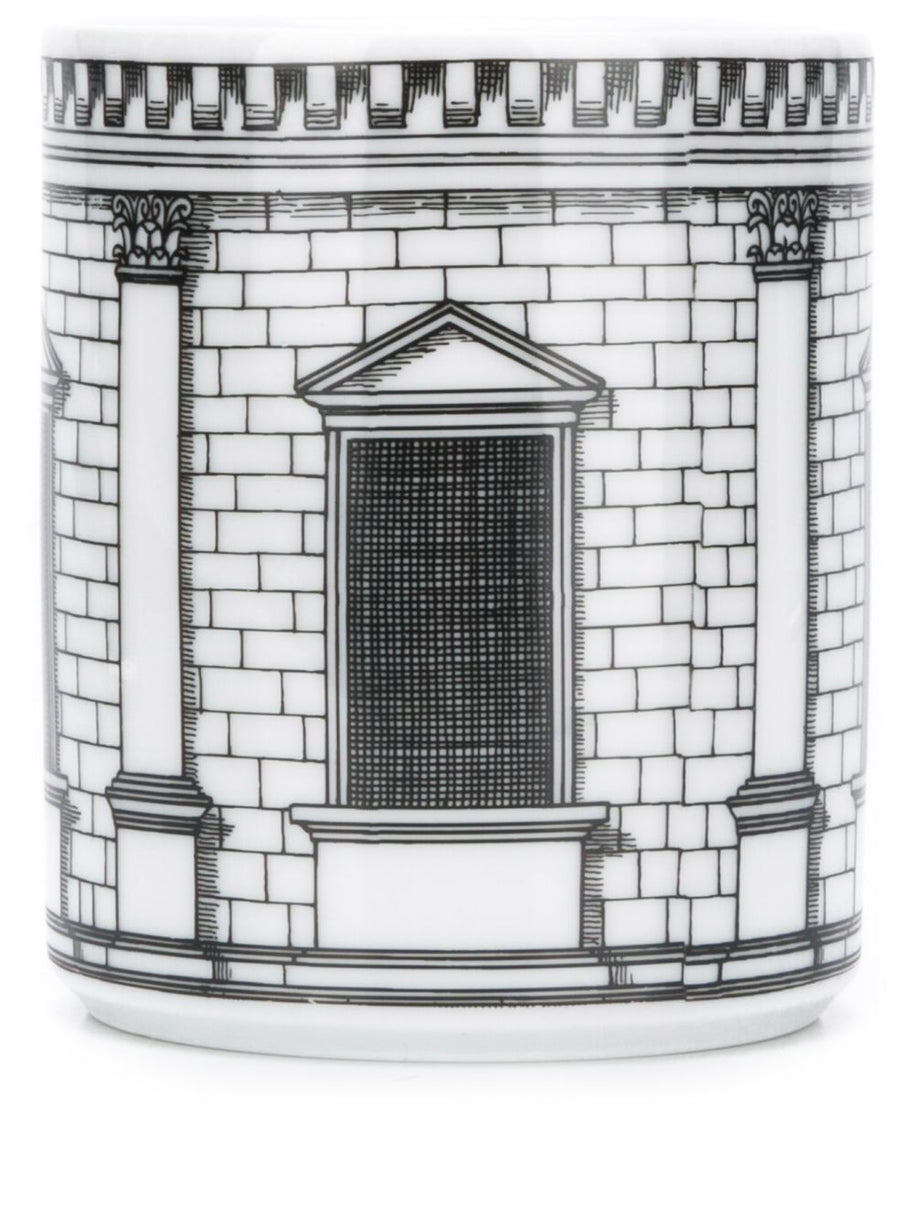 Fornasetti Porcelain Pencil Holder In White