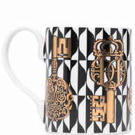 Fornasetti Porcelain Ancient Golden Keys Cup