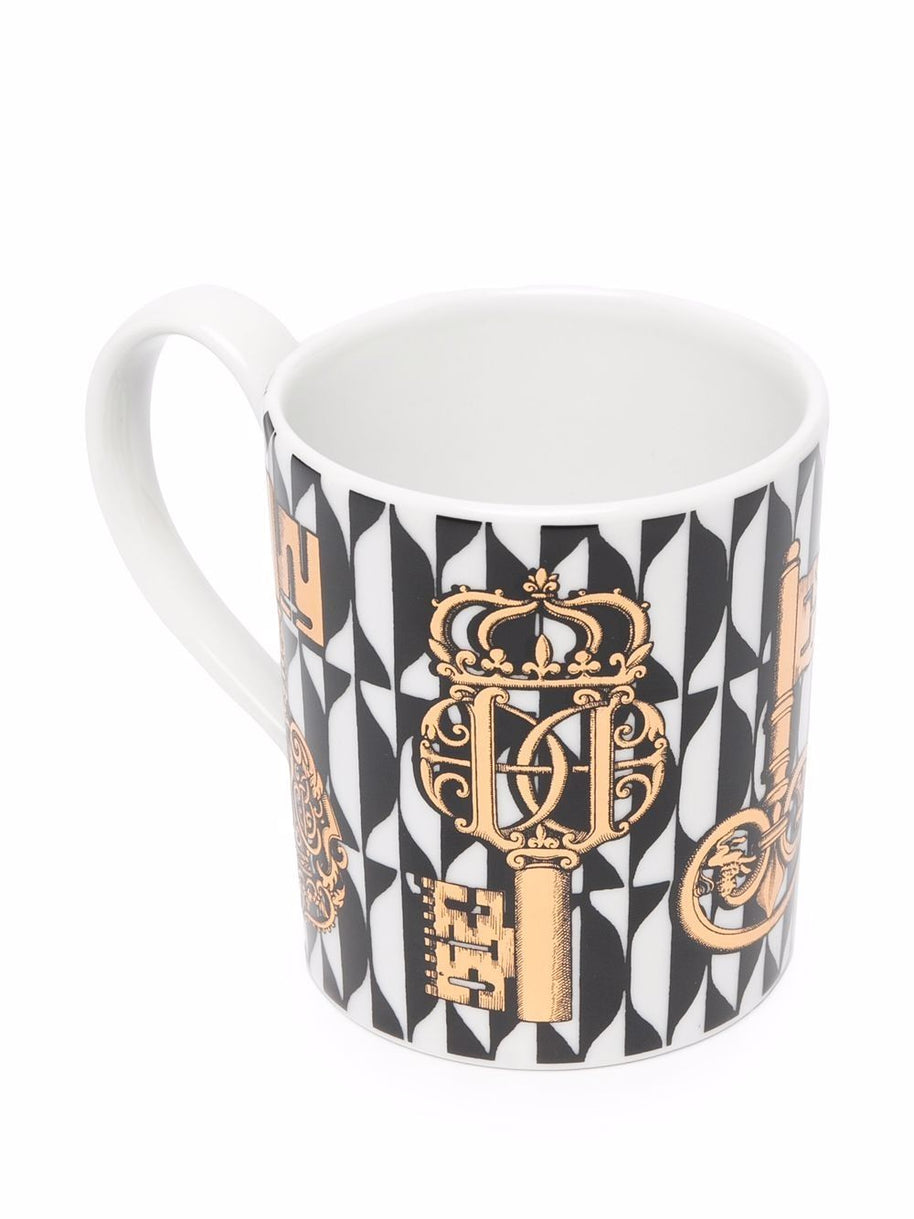 Fornasetti Porcelain Ancient Golden Keys Cup