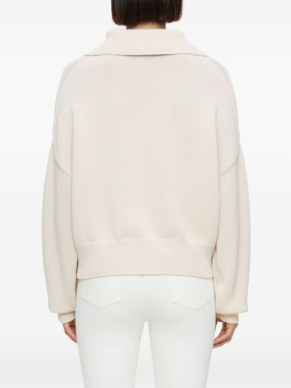 Closed Cotton Half Zip Sweater Beige