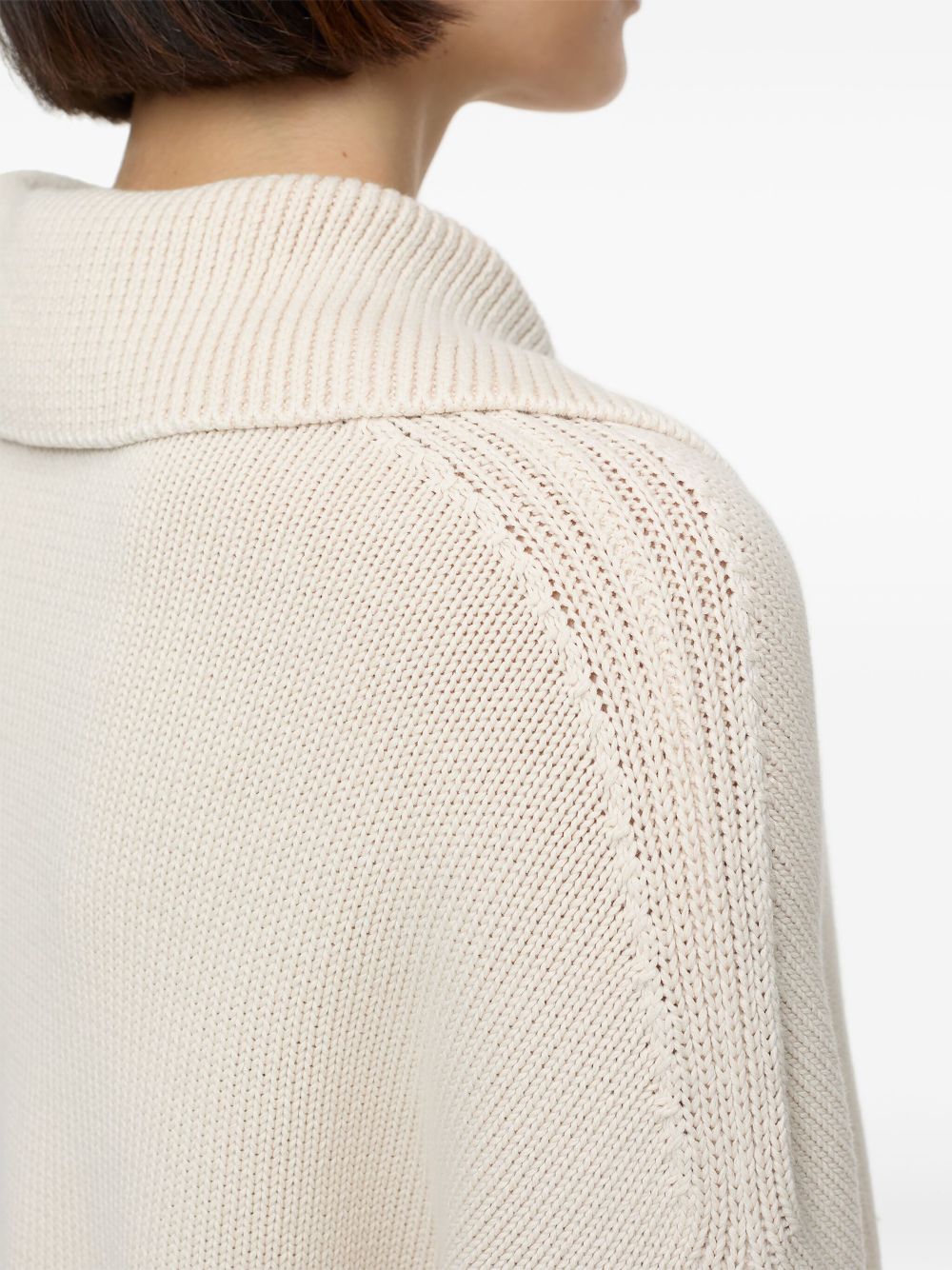 Closed Cotton Half Zip Sweater Beige