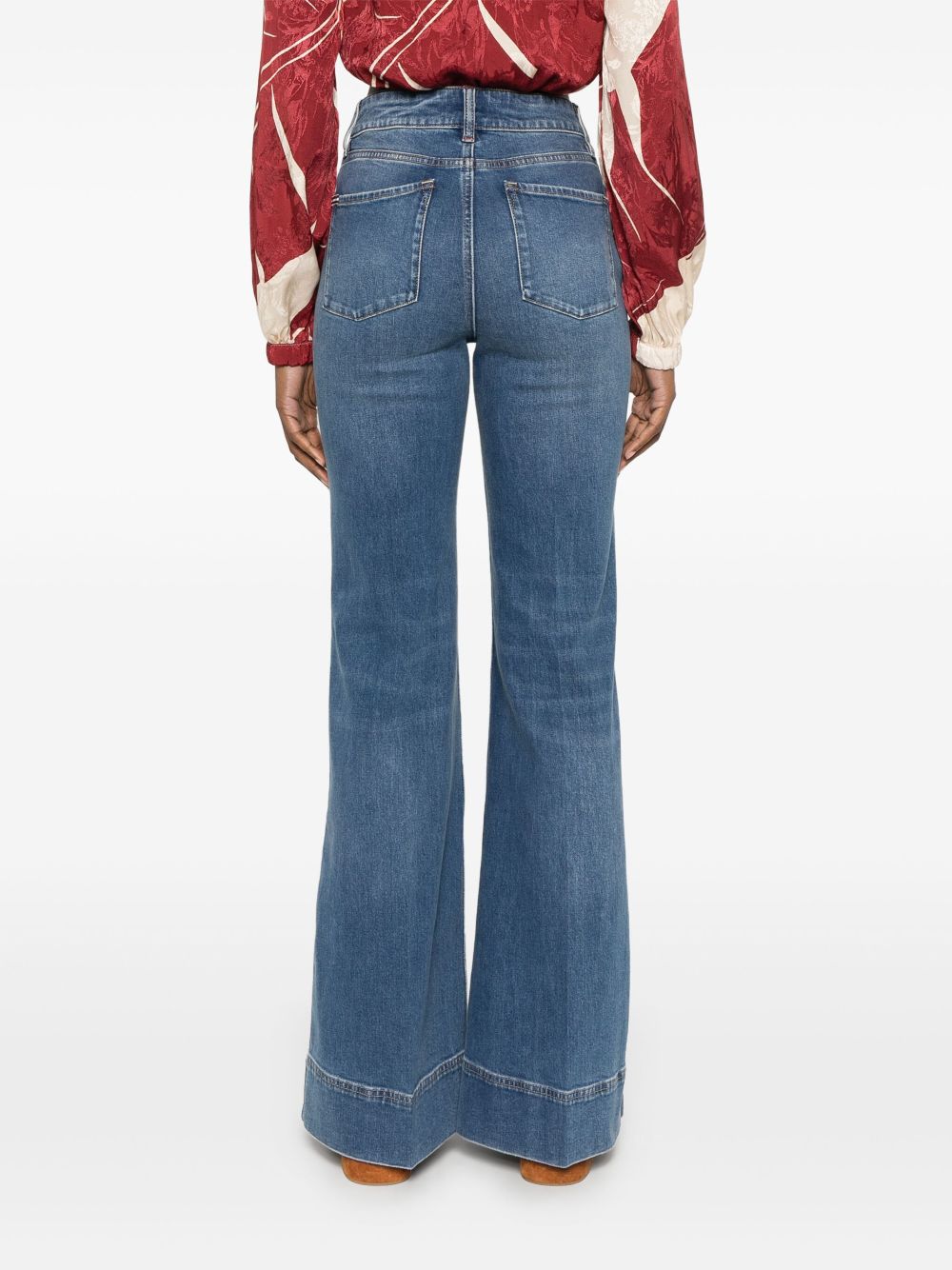 Alice + Olivia Missa Exposed Button Jeans Blue