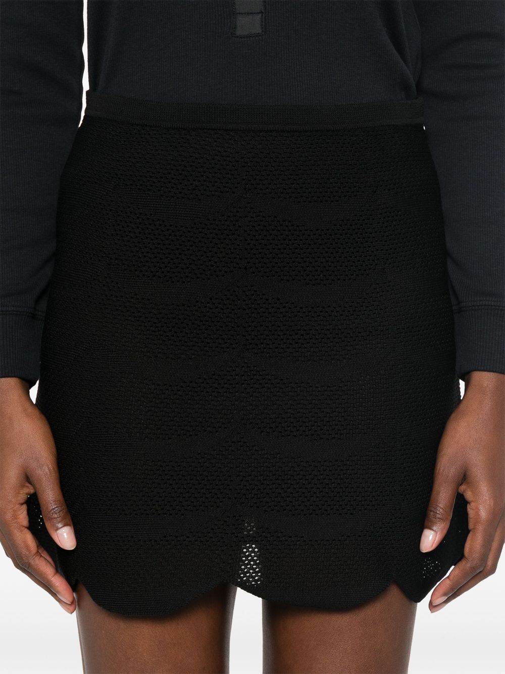 Tom Ford Scalloped Hem Mini Skirt in Black