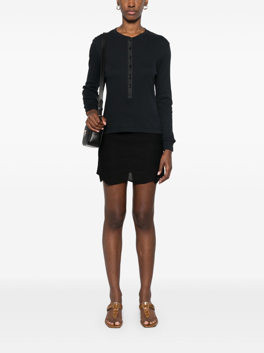 Tom Ford Scalloped Hem Mini Skirt in Black