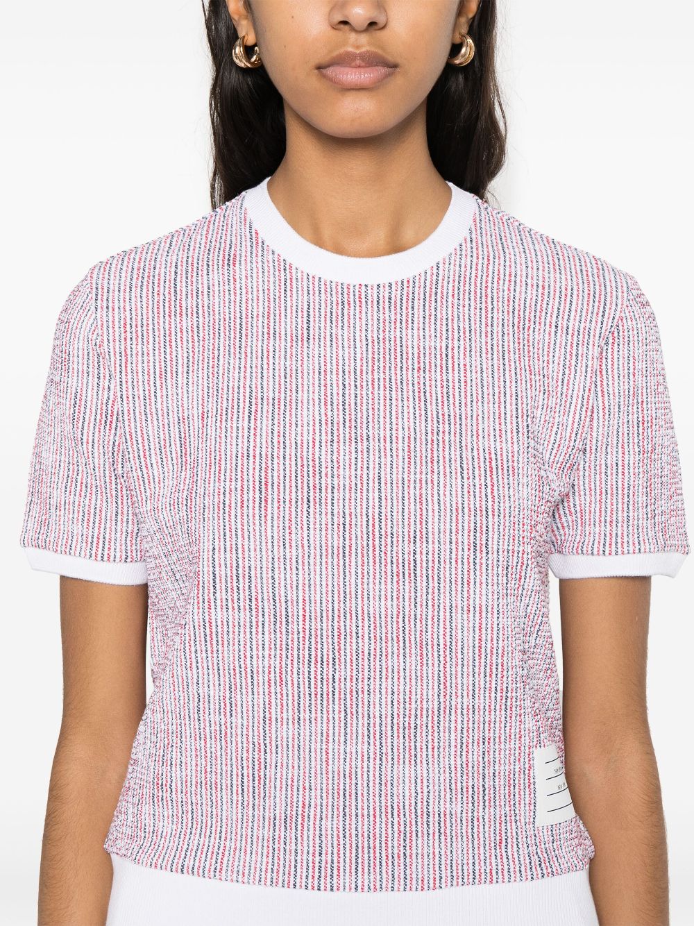 Thom Browne Short Sleeved Cotton Top