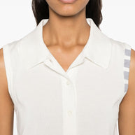 Thom Browne 4-Bar Sleeveless Cotton Top