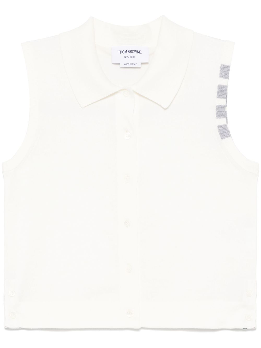 Thom Browne 4-Bar Sleeveless Cotton Top