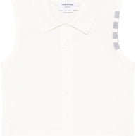 Thom Browne 4-Bar Sleeveless Cotton Top