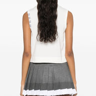 Thom Browne 4-Bar Sleeveless Cotton Top