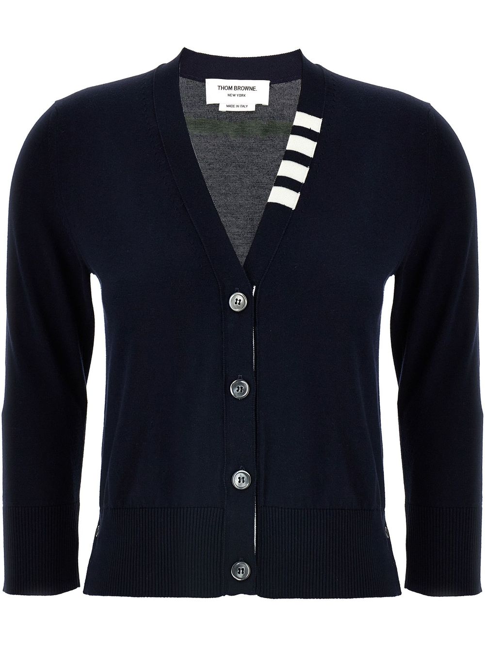 Thom Browne 4-Bar Cotton Cardigan