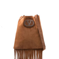 Valentino Garavani Nellcote Suede Leather Crossbody Bag - Leather Brown