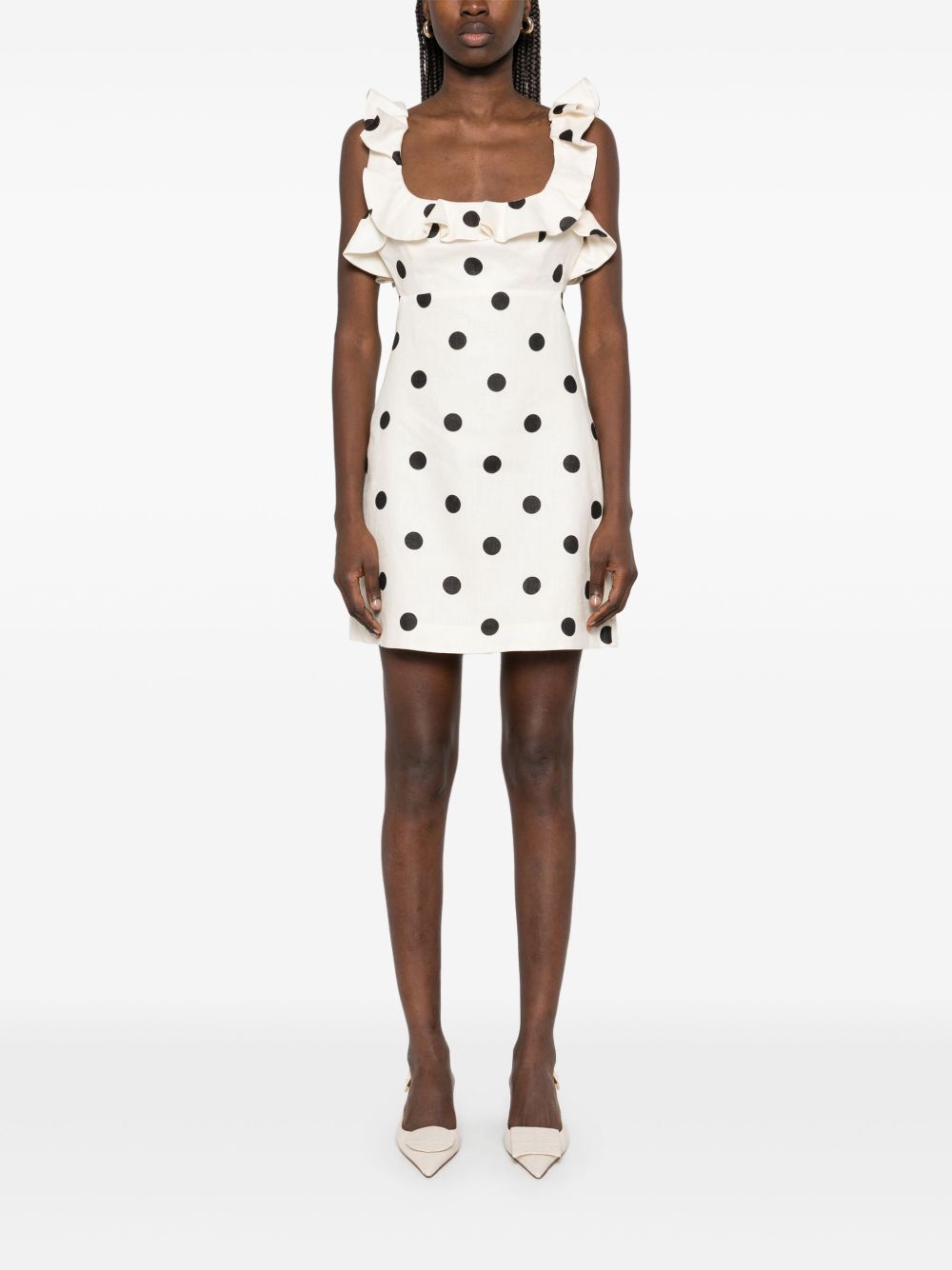 Zimmermann Crush Polka Dot Linen Dress