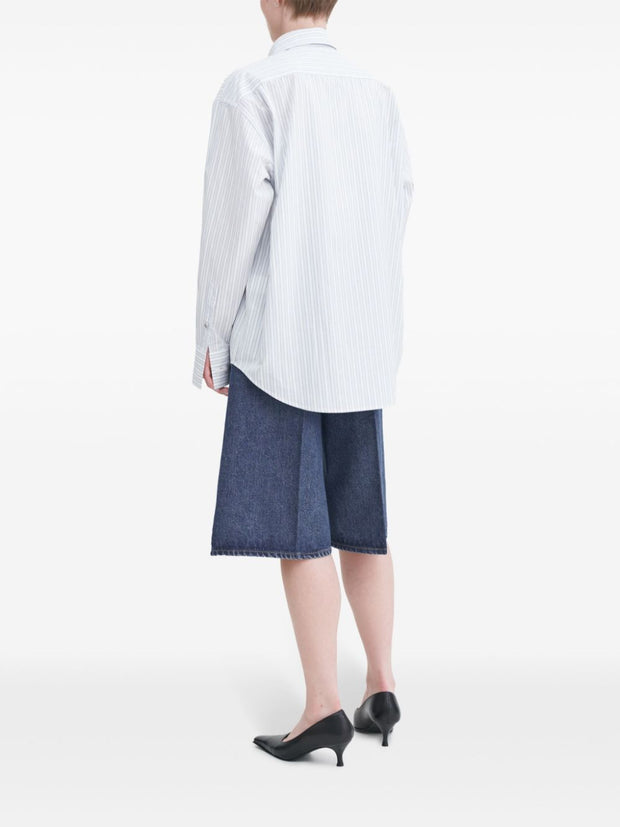 FILIPPA K Cotton Poplin Pinstripe Shirt White