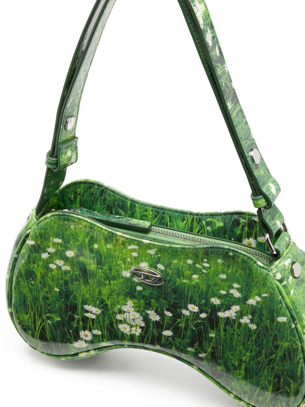 Diesel Women's Play-Glossy Shoulder Bag With Print Green