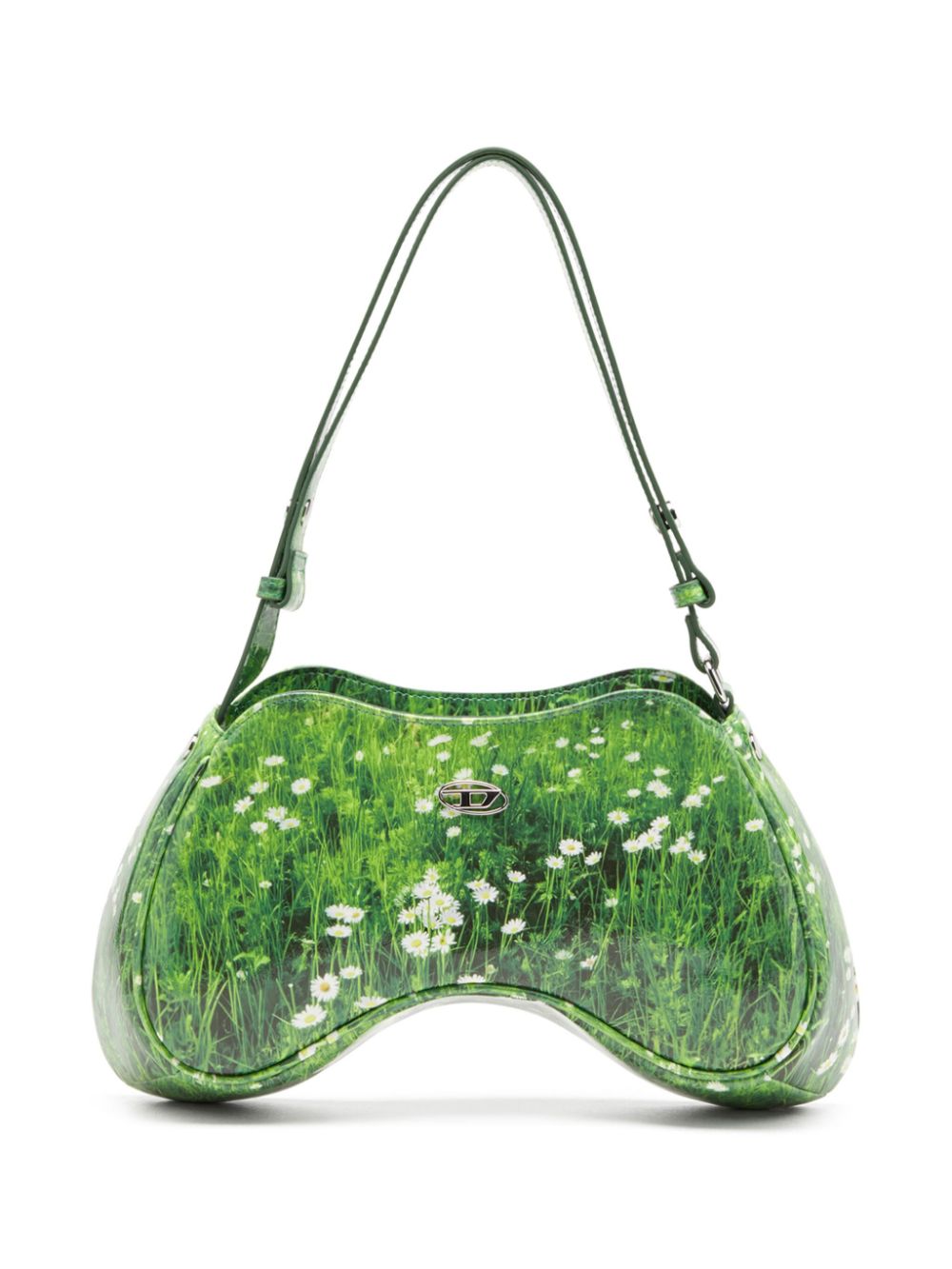 Diesel Women's Play-Glossy Shoulder Bag With Print In Green