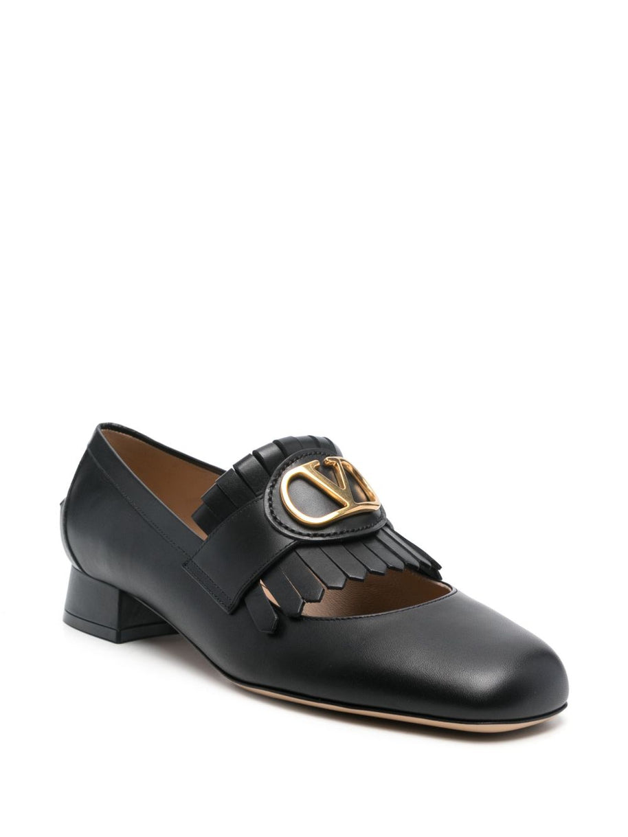 Valentino Garavani VLogo Signature Leather Loafers - Black