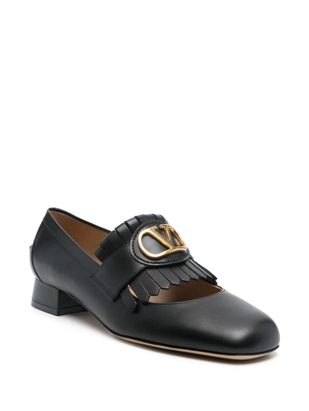 Valentino Garavani VLogo Signature Leather Loafers - Black