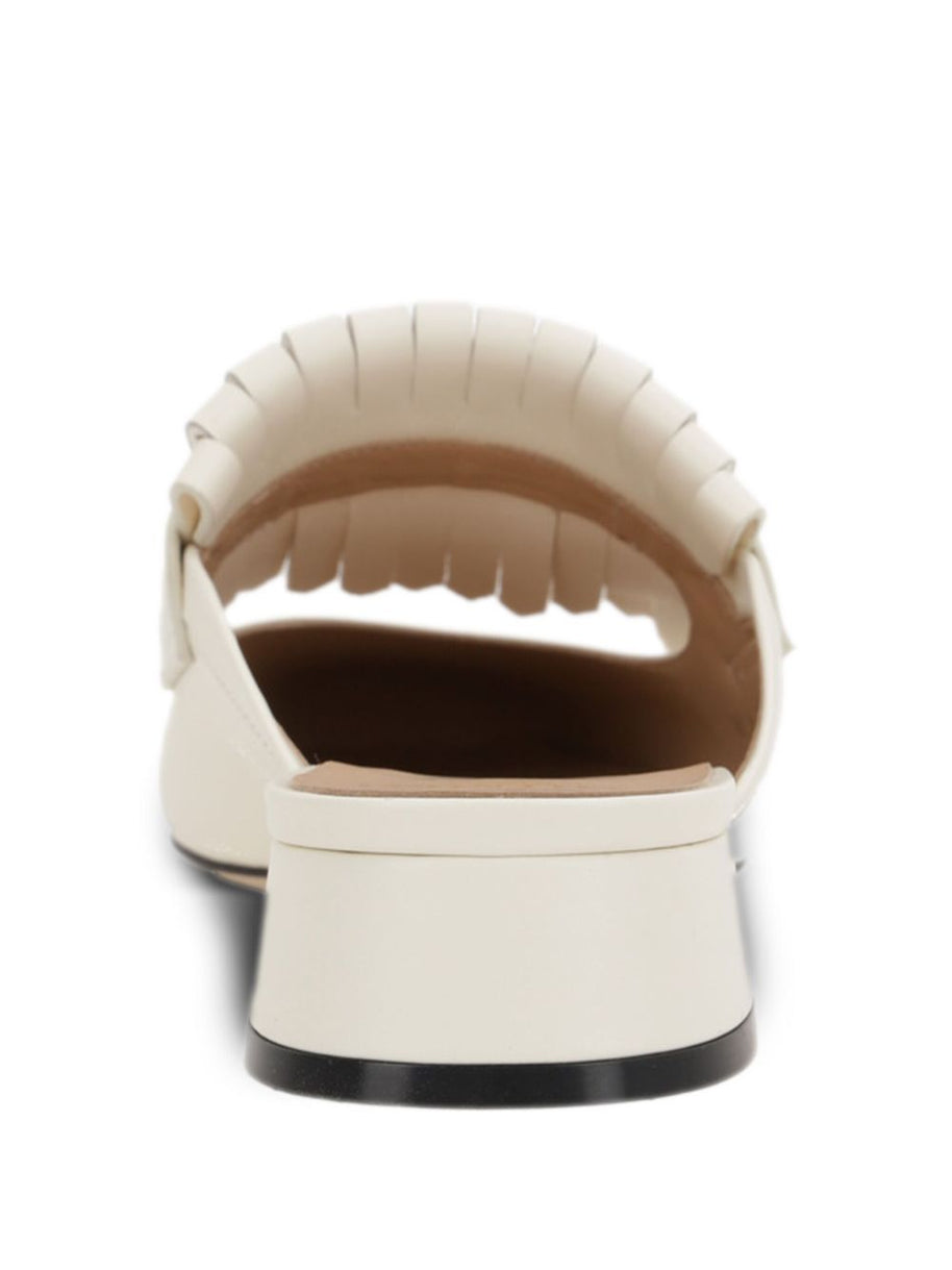 Valentino Garavani  VLogo Signature Leather Mules - Ivory