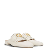 Valentino Garavani  VLogo Signature Leather Mules - Ivory
