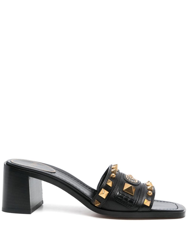 Valentino Garavani Plaster Caster Leather Mules - Black