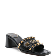Valentino Garavani Plaster Caster Leather Mules - Black