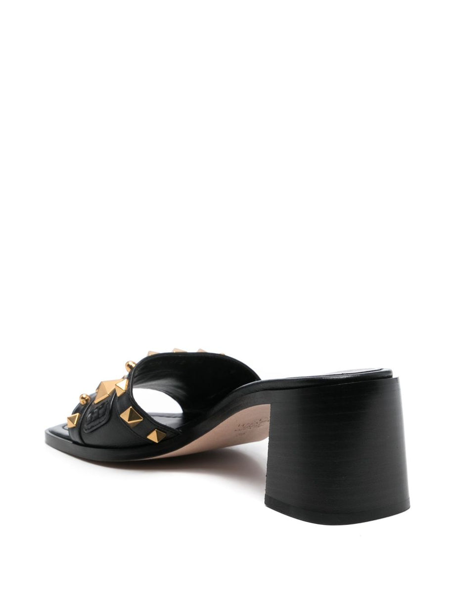 Valentino Garavani Plaster Caster Leather Mules - Black