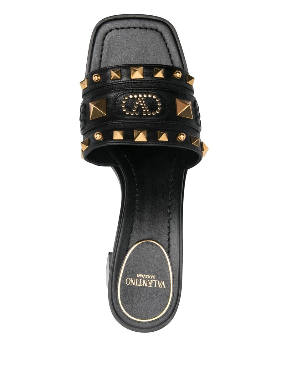 Valentino Garavani Plaster Caster Leather Mules - Black