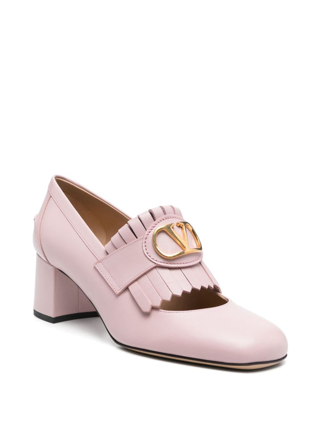 Valentino Garavani VLogo Signature Leather Loafers - Powder
