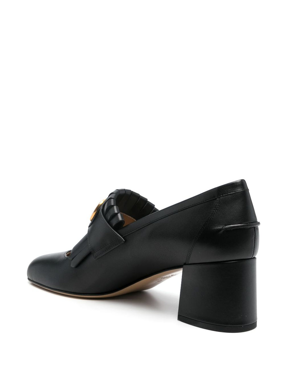 Valentino Garavani Vlogo Signature Calfskin Loafers With Fringes 55mm